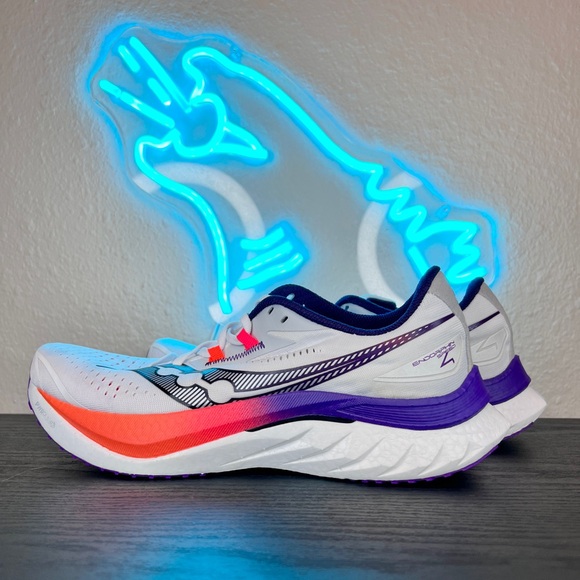 Saucony Endorphin Speed 4 Men’s Marathon Running Gym Shoes Sneakers White - 11 - Picture 5 of 8